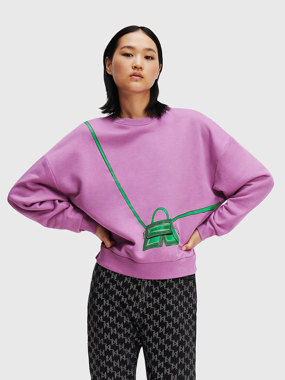 Sweatshirt with contrast art print - 1