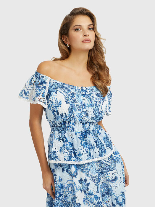 PEGGY top with ruffled and embroidery
