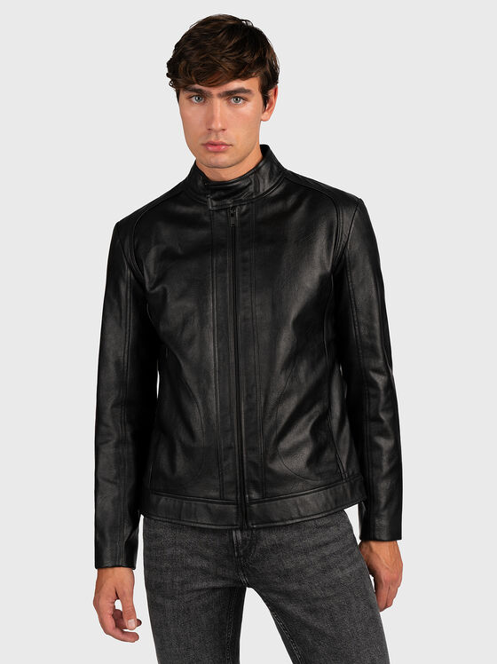 Black biker jacket in eco leather - 1