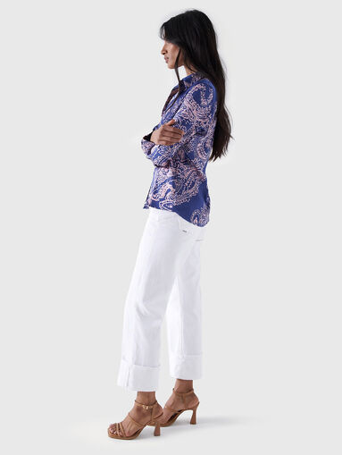 Satin shirt with accent print - 4