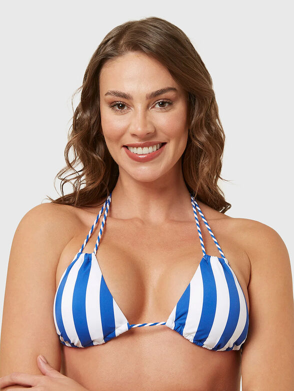 ISLA swimsuit top with blue striped print - 1