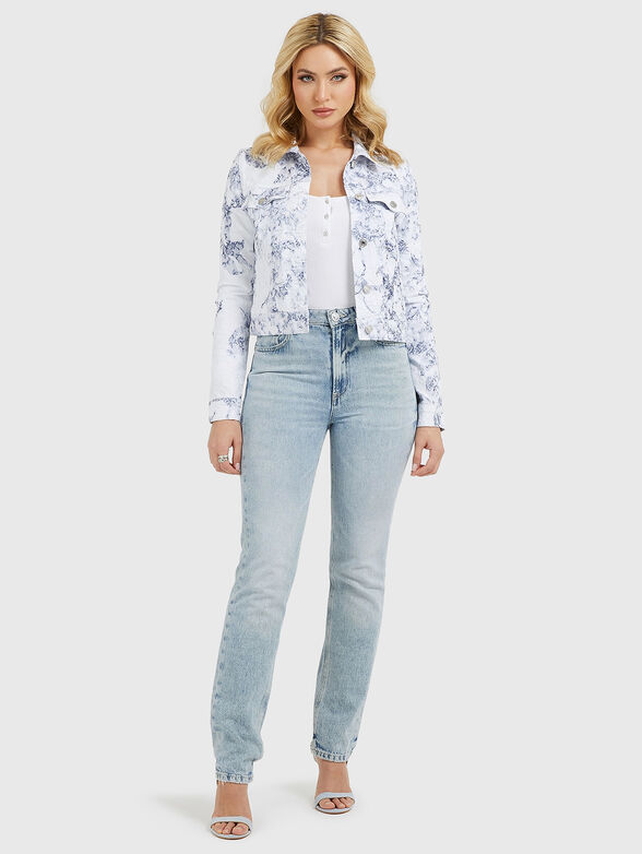 DELYA denim jacket with floral accents - 2