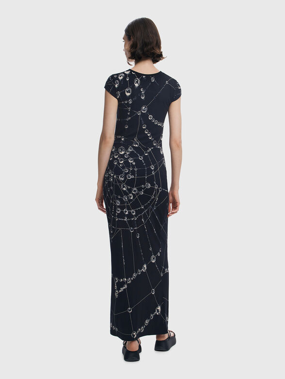 Maxi dress with oval neckline and print - 2