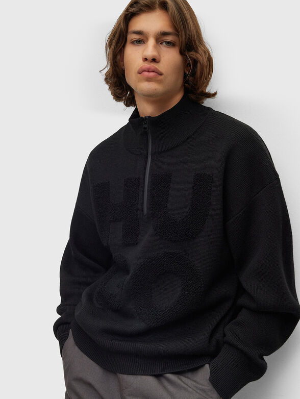 Black sweater with zip  - 4