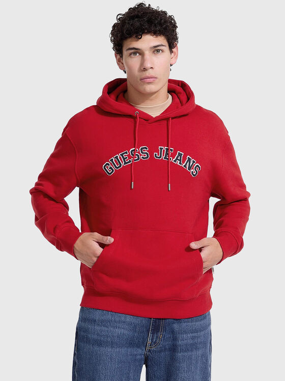 Cotton sweatshirt with hood and logo - 1