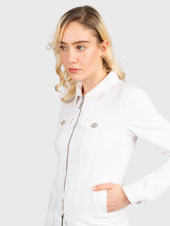 White denim jacket with zip - 4
