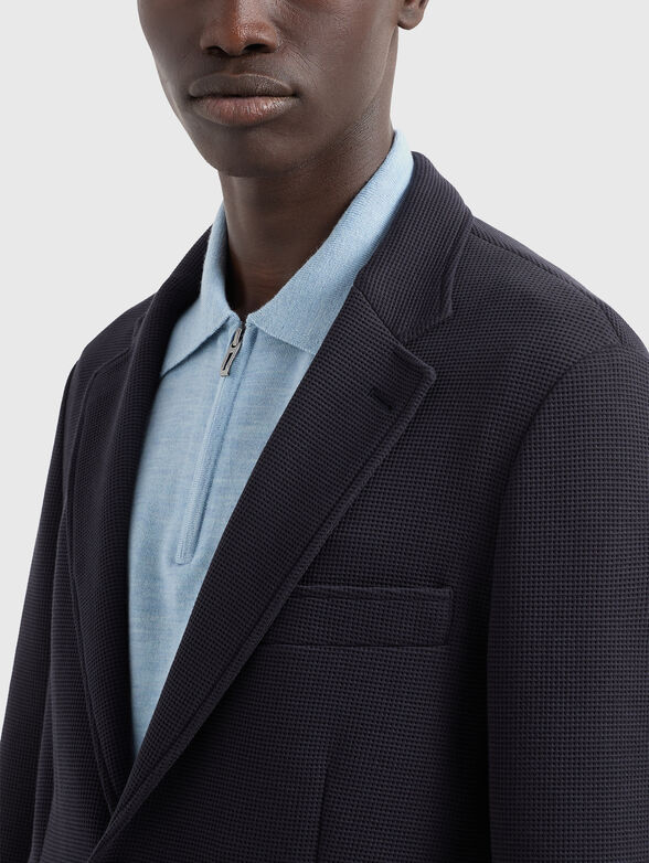 Cotton blazer with double-breasted fastening - 4