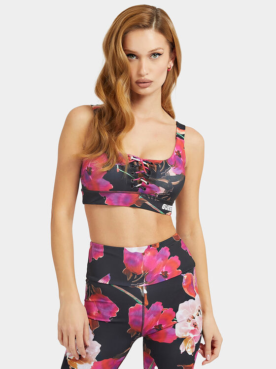 CORINE sports bustier with floral print - 1