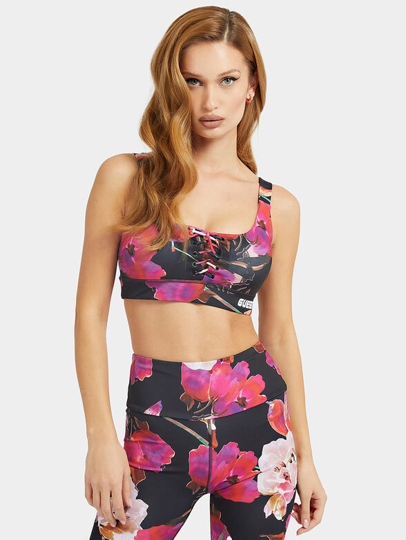 CORINE sports bustier with floral print - 1