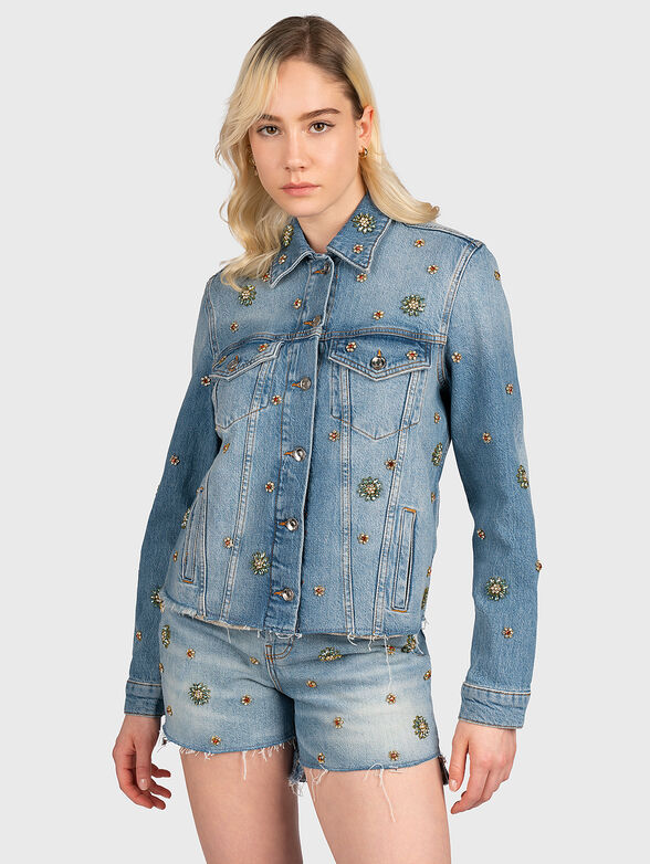 Denim jacket with rhinestones - 1