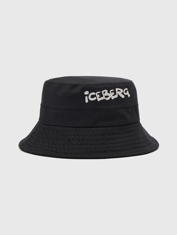 Black bucket hat with contrasting logo - 3
