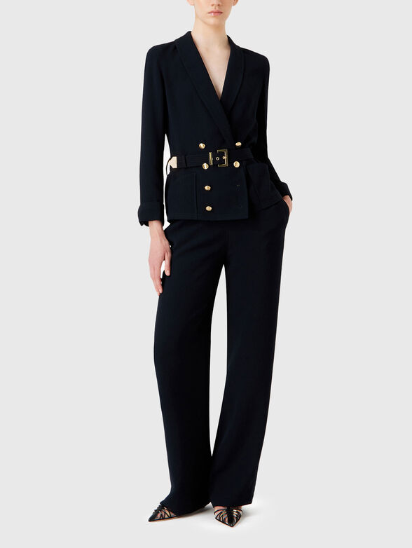 Double-breasted blazer with belt - 2