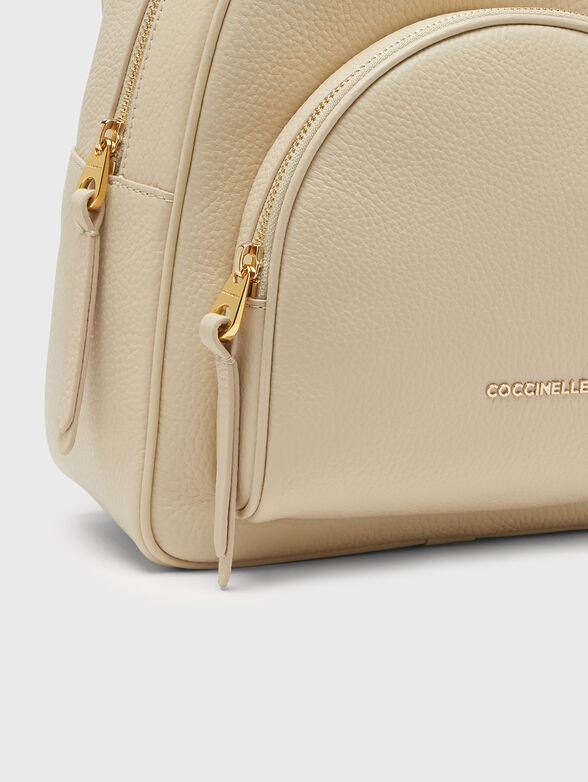 LEA leather backpack in light beige color - 4