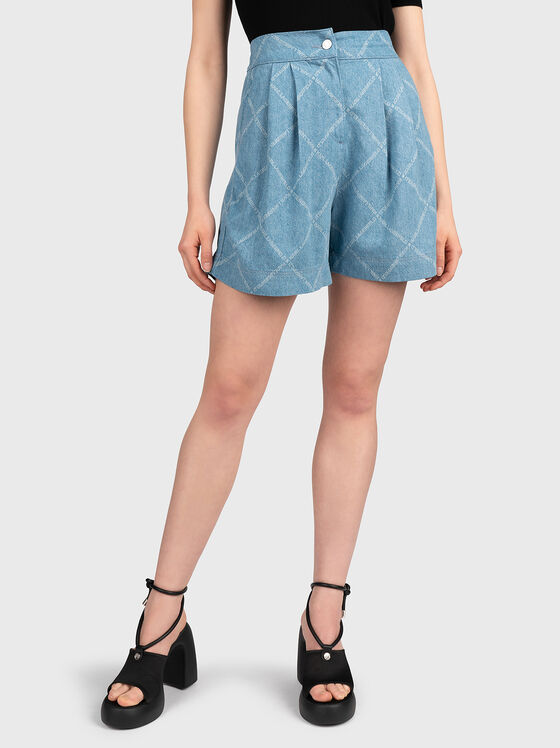 Pantaloni scurți din denim cu logo monogramă - 1