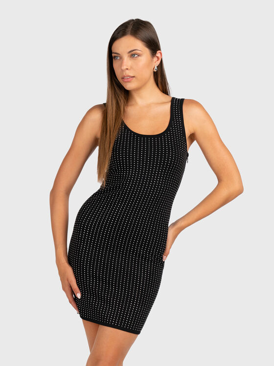 Mini rochie cu cristale aplicate - 1