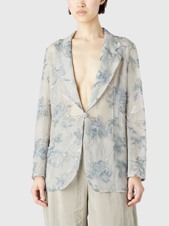 Blazer with floral accents - 1