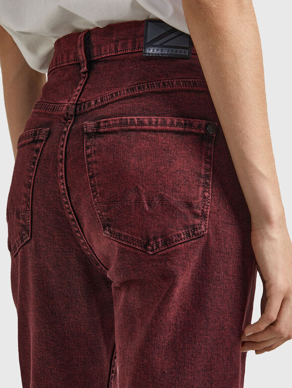 Jeans CELYN in burgundy colour - 3