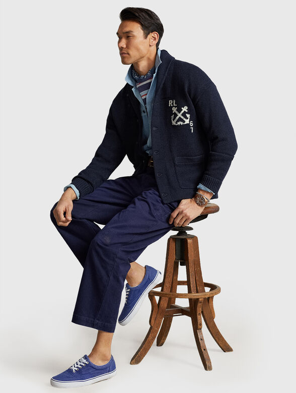 Contrast embroidered cardigan  - 4