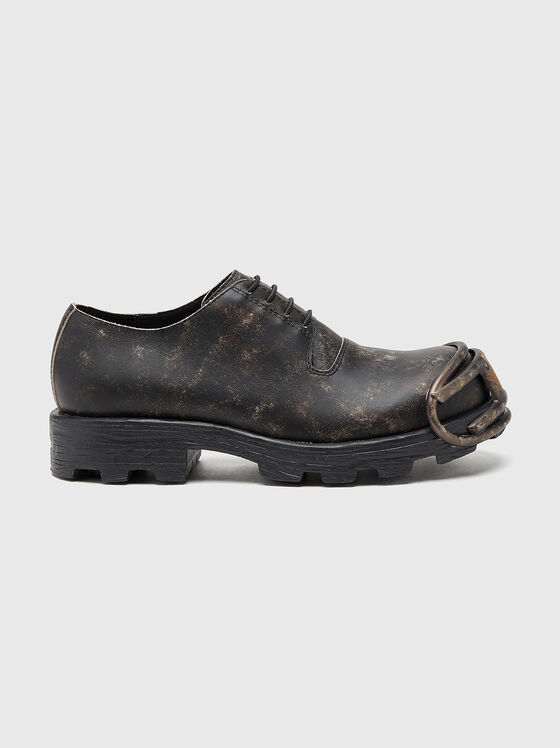 Pantofi D-HAMMER din piele cu logo accentuat - 1