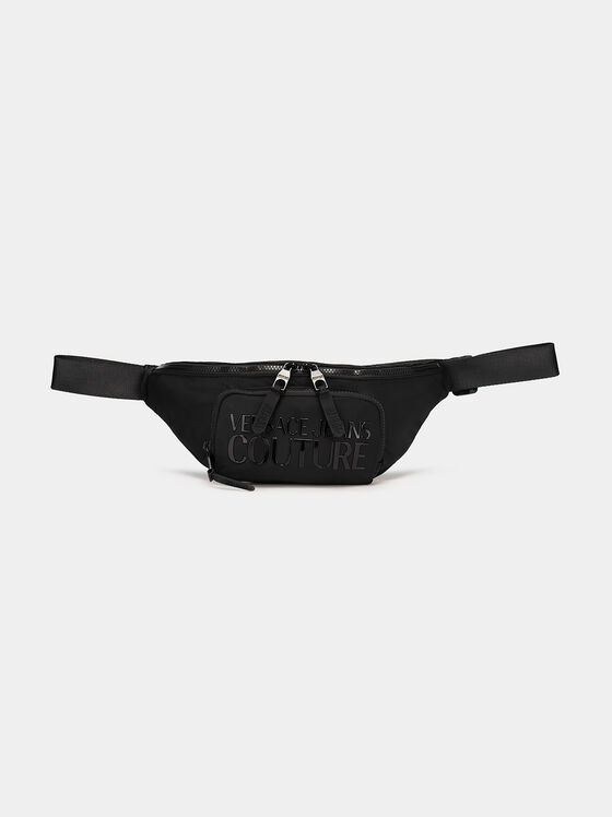 Black waist bag with logo detail - 1