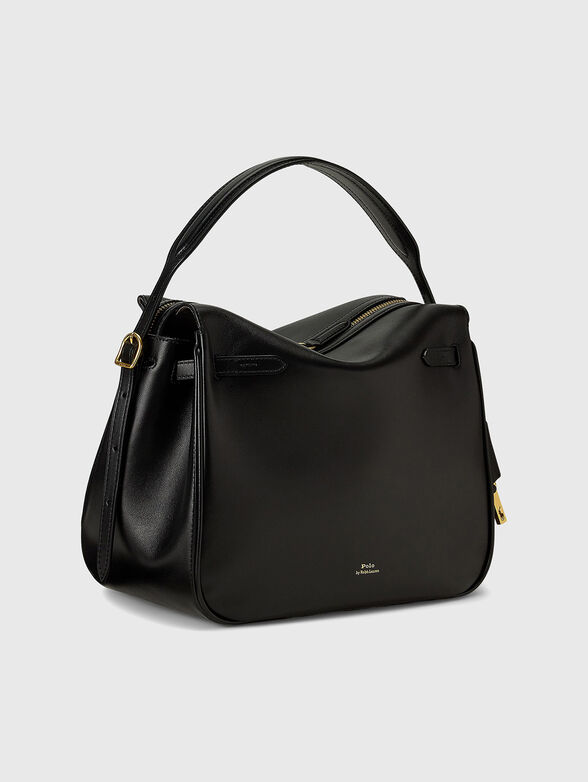 Leather satchel with logo - 4