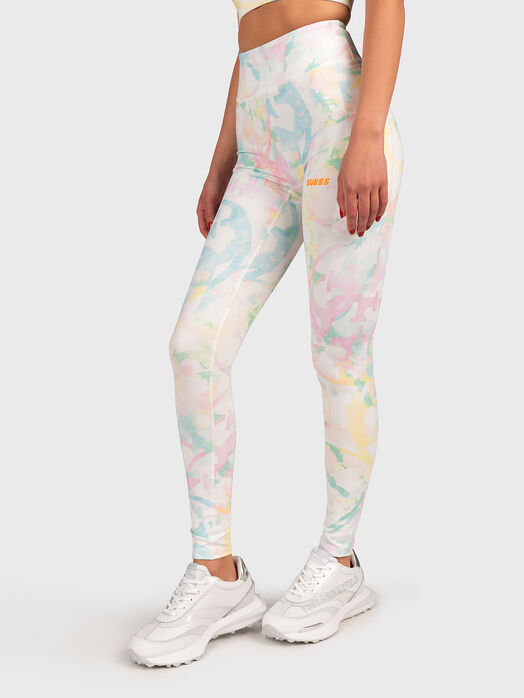 Sports leggings with multicolor art print