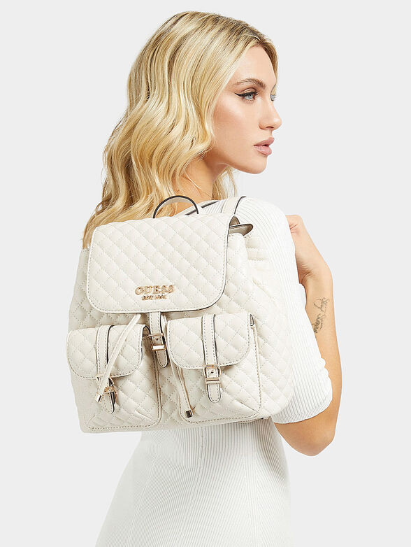 ADAM FLAP black backpack with quilted effect  - 2