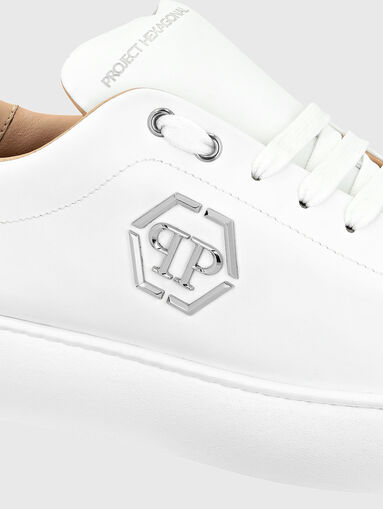 White leather sneakers with black detail - 3