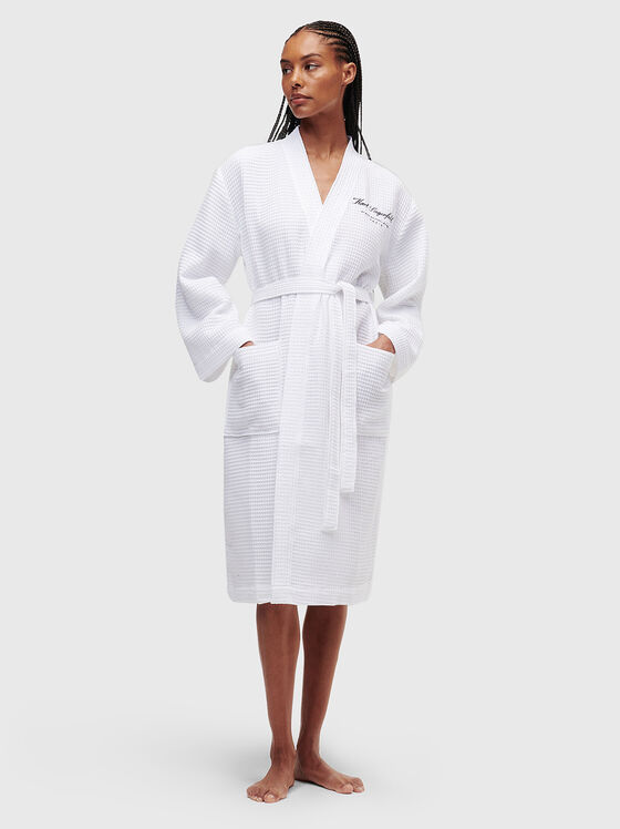 HOTEL KARL black bathrobe with logo embroidery - 1