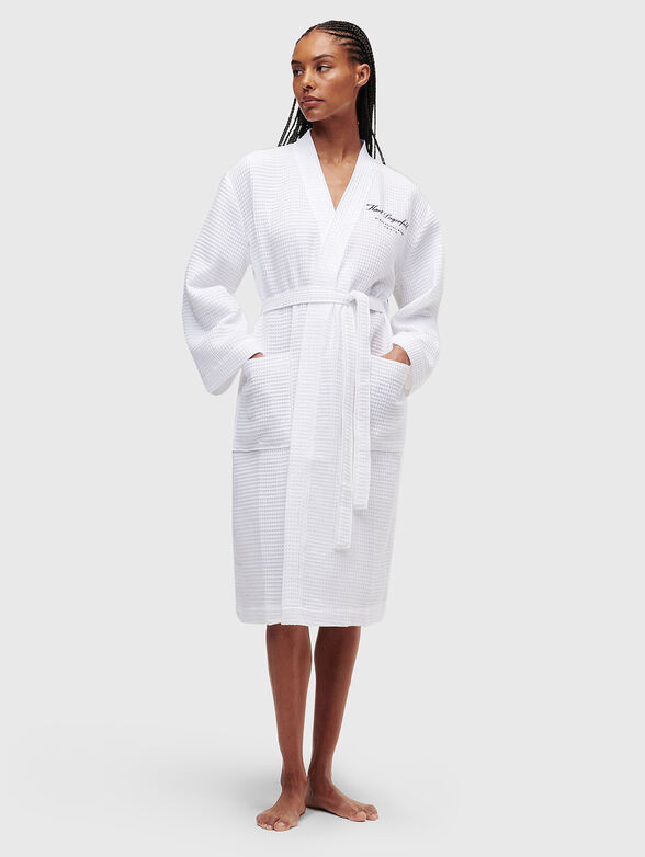 HOTEL KARL black bathrobe with logo embroidery - 1