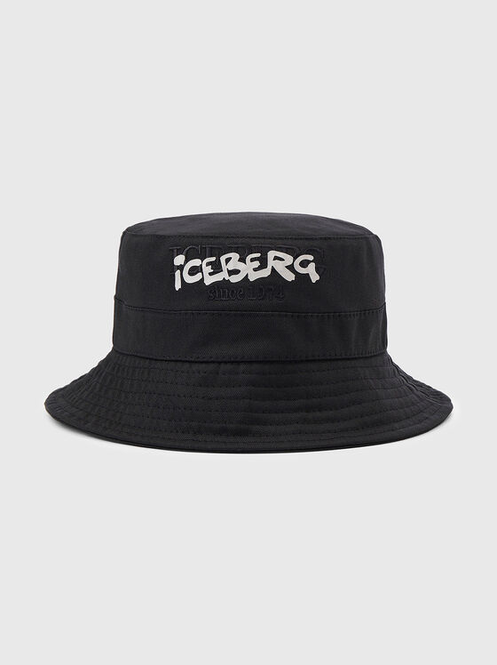 Black bucket hat with contrasting logo - 1