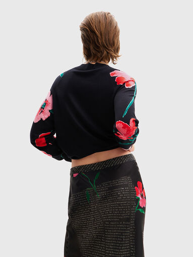 Sweater in viscose blend with floral accents  - 3