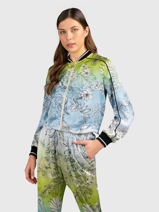 Bomber jacket with floral print