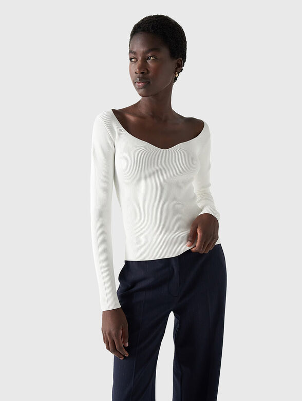 Knitted blouse in black - 1
