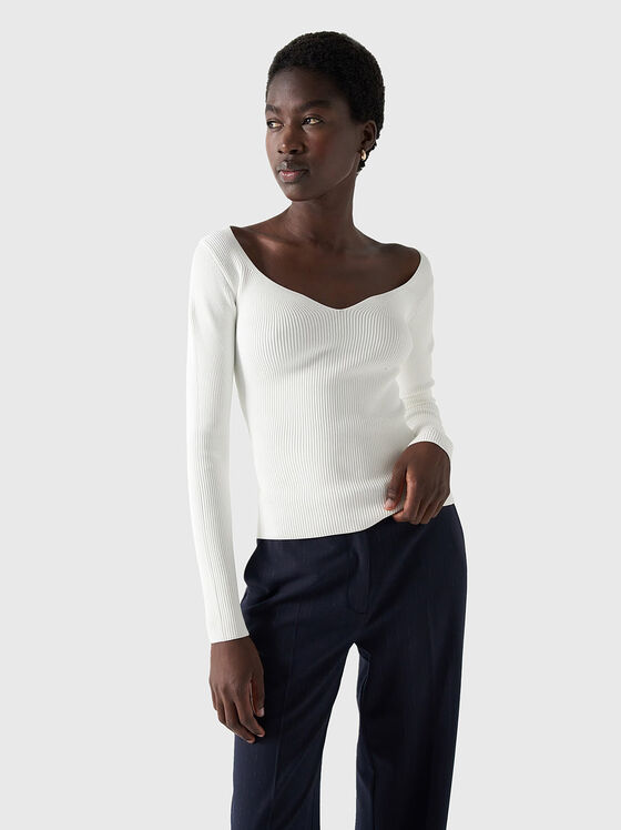 Bluză albă tricotată - 1