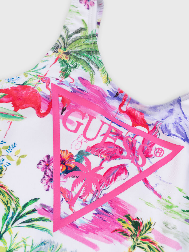 Tropical print one piece swimsuit - 3