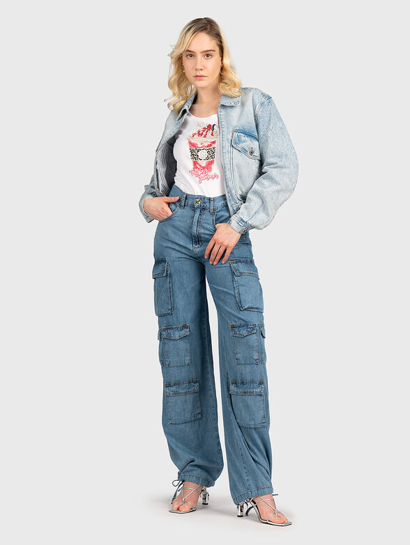 Blue denim jacket with zip - 2