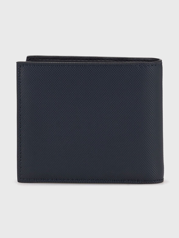 Navy blue wallet with embossed logo - 2