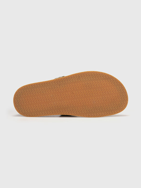 MANDY leather sandals with logo - 5