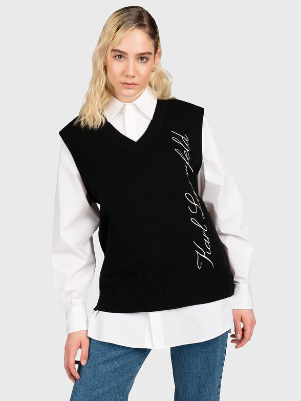 HOTEL KARL black sleeveless sweater   - 1