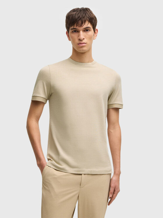 Tricou din bumbac cu decolteu oval - 1