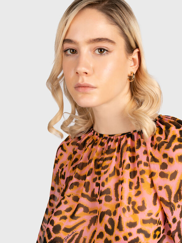 Blouse with puff sleeve and animal print - 5