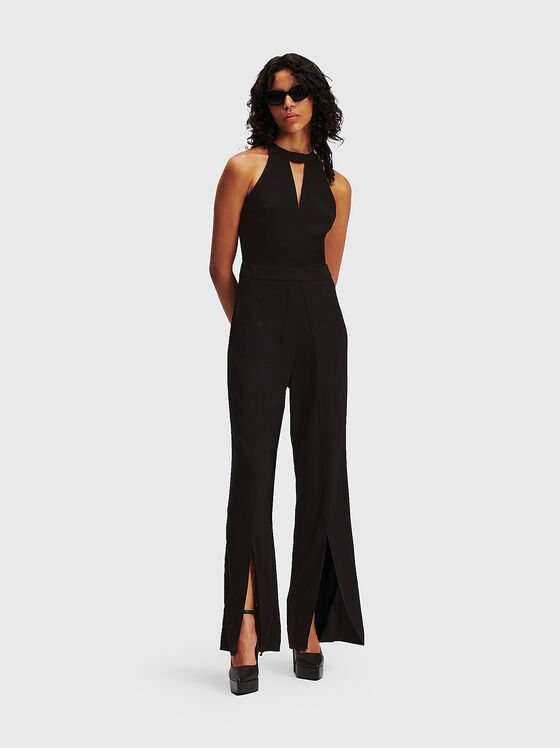 Black jumpsuit with halter neck - 1