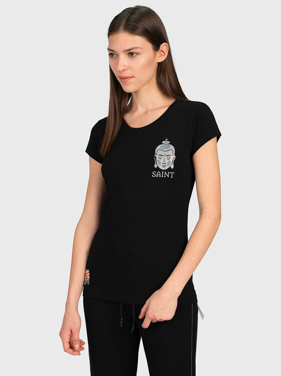 Tricou negru cu imprimeu - 1
