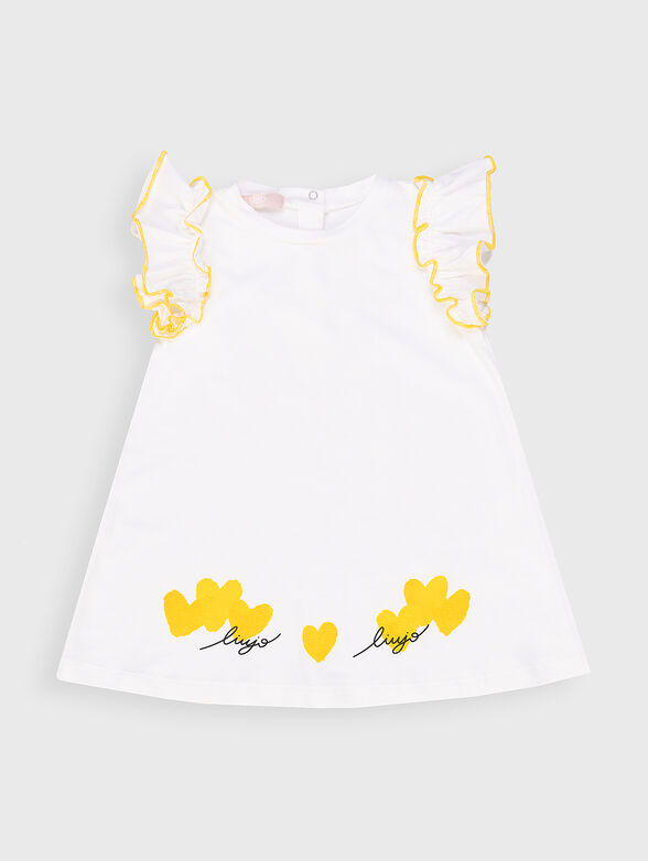 Dress with print and appliqué rhinestones - 1