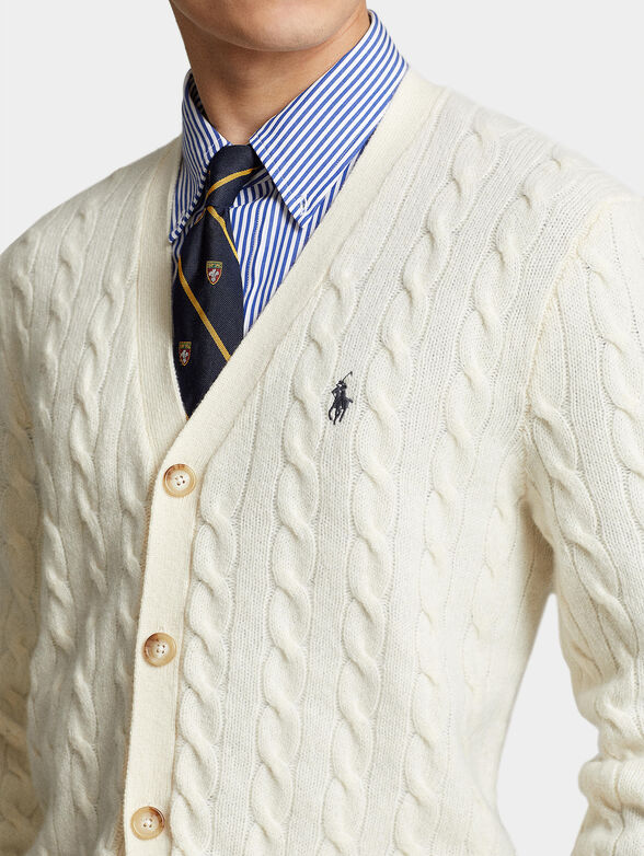 Knitted cardigan from wool blend - 3