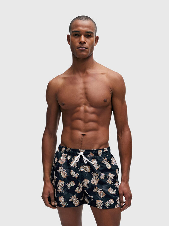 Contrast print swimming shorts - 1