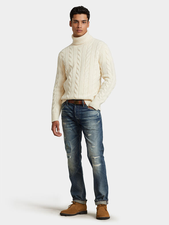 Knitted sweater with turtleneck in wool blend - 2