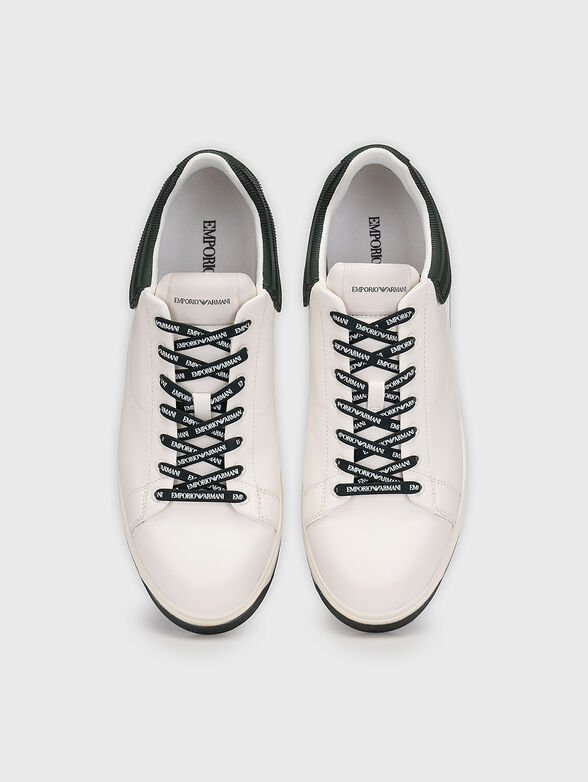Leather sneakers with logo - 6