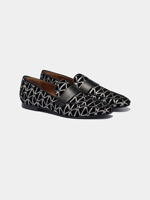 Velvet loafers with silver threads - 2